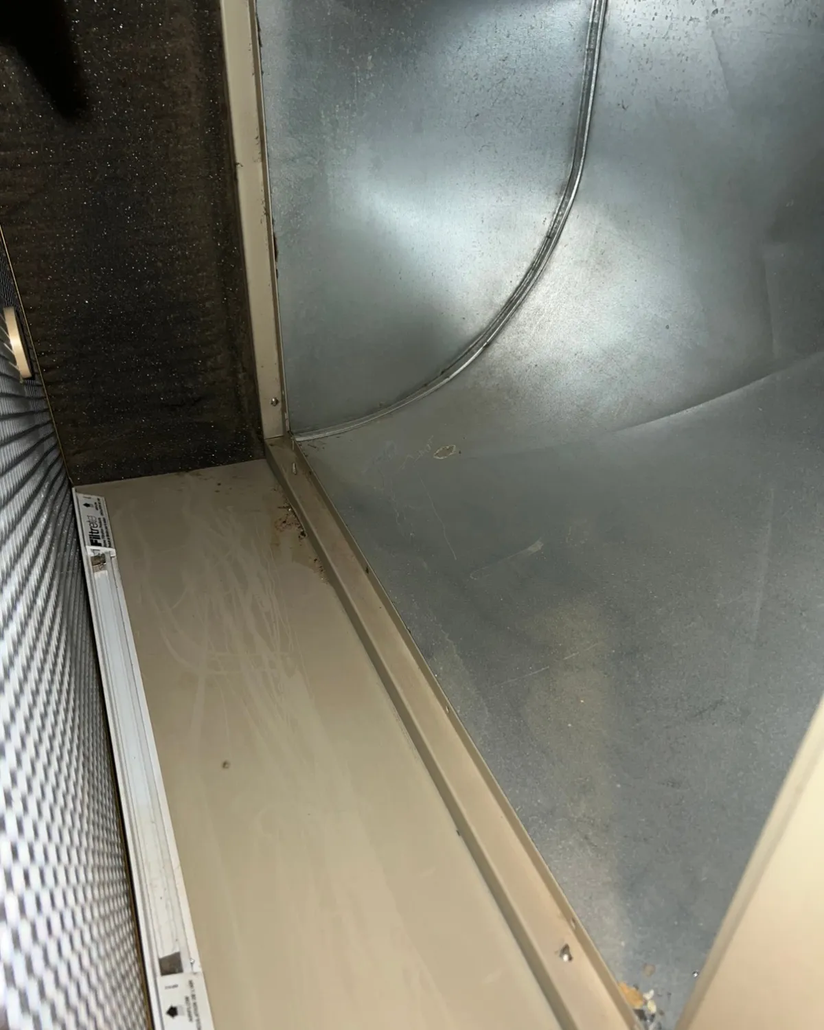 Same duct interior after Clean Fresh Air professional cleaning — pair 2
